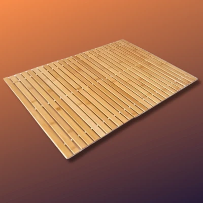 Alfombra de baño impermeable antideslizante de bambú natural alfombra de ducha cocina 23,25" x 15,75" Foto 1 de 4