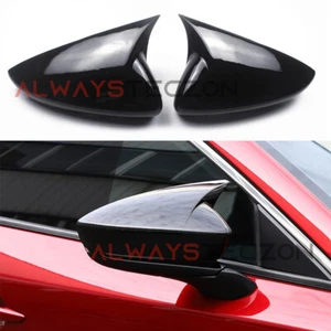 Gloss Black Rearview Wing Mirror Cover Trim Accessorie For Mazda3 2020-2024 - Foto 1 di 6