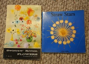 2 VTG HTF Craft Books Swistraw Ribbon Flowers LeJeune Griffith & Straw Stars  - Picture 1 of 6