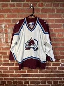 Vintage 90s CCM NHL Colorado Avalanche White Hockey Jersey Adult Size Medium - Bild 1 von 9
