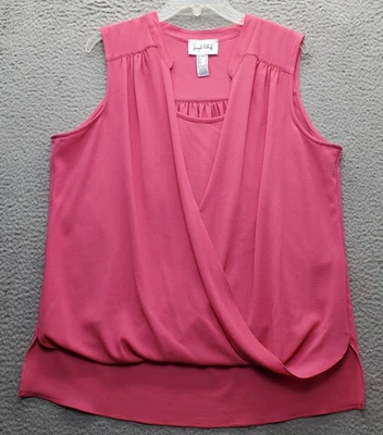 Top envolvente Joseph Ribkoff para mujer 14 rosa elástico plisado sobrepelliz cuello pulóver Foto 1 de 4