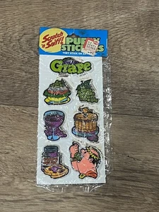 Vintage stickers puffy Trend scratch n sniff Grape Gordy Enterprises - Picture 1 of 3
