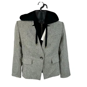 Veronica Beard Farley Dickey Jacket Wool Blazer Removable Cashmere Liner Size 8 - Picture 1 of 20