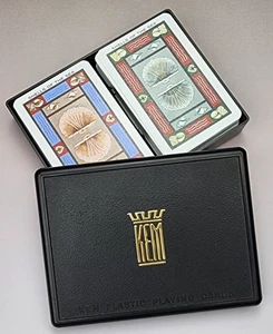 Vintage KEM Plastik Spielkarten Doppeldeck Set - Muscheln des Meeres - komplett - Bild 1 von 11