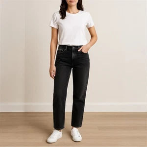 Neu mit Etikett Arizona höchste Leibhöhe Vintage gerade Jeans schwarz Größe 10 - Bild 1 von 6