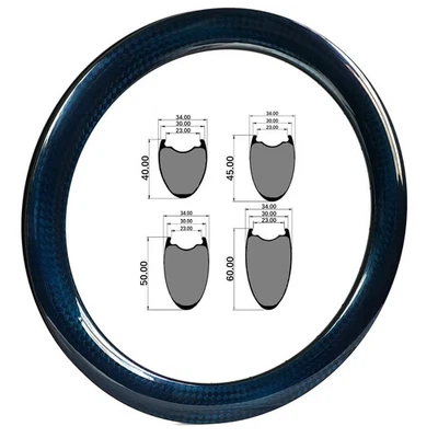Rodas de freio a disco 700C aro de carbono cascalho 40 45 50 60mm profundidade bicicleta de estrada sem câmara - Imagem 1 de 4