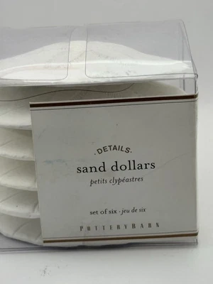 Pottery Barn Sand Dollars Set of 6 Sealed Coastal Beach Decor Details - Image 1 of 4