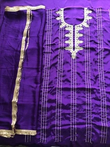 Punjabi Indian Pakistani Salwar Kameez Suit 3 Piece Unstitched - Picture 1 of 2
