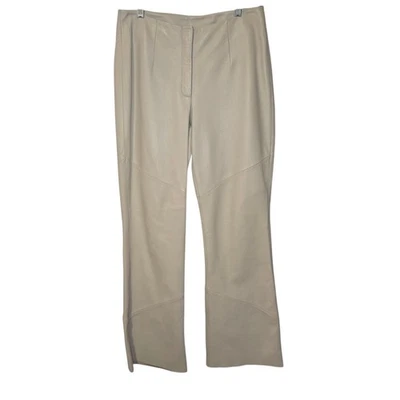 Pantalones de cuero Venus Williams x Wilson's marfil pierna recta de colección Y2K talla 6 Foto 1 de 4