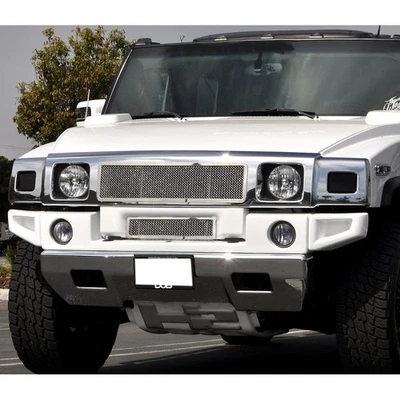 For Hummer H2 03-07 Chrome Polished 1.8 mm Wire Mesh Main & Bumper Grille Set - Image 1 of 3