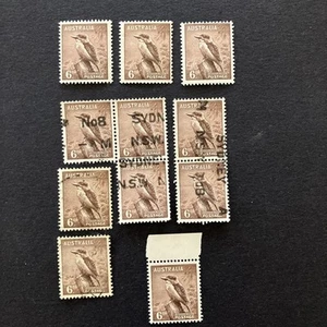 Australia 1942 6d Kookaburra Brown Stamp Lot. - Picture 1 of 5