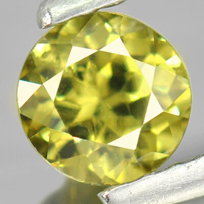 Demantoid Garnet Yellowish Green 0.62 Ct. Round 4.9 Mm Natural Gemstone Unheated - Image 1 of 4
