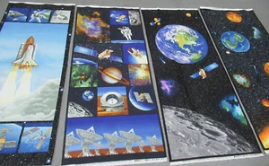 BENARTEX Quilt-Bastelstoff SPACE RACE PANEL Konvolut 4 Stile Raumstation LETZTE! - Bild 1 von 6