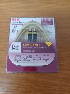 Cinch 12 Fuß Koaxialkabel - 24K vergoldet "F" Stecker - Bild 1 von 2