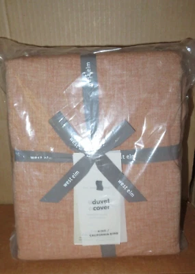 Западный вяз европейский льняной меланж пододеяльник королевский/CAL королевский терракотовый новый - Изображение 1 из 4