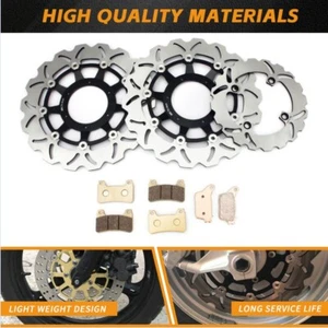 CBR600RR Front Rear Brake Disc Rotors + Pads For Honda CBR 600 RR 2007 2008-2016 - Foto 1 di 14