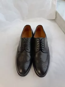 Mens Nettleton Men's Shoes 10.5 D Black Medallion Wing Tip Handmade Leather - Picture 1 of 22