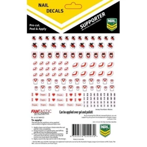 620413 ST GEORGE DRAGONS NRL COLOURED FINGER NAIL ART DECAL STICKER - Picture 1 of 2