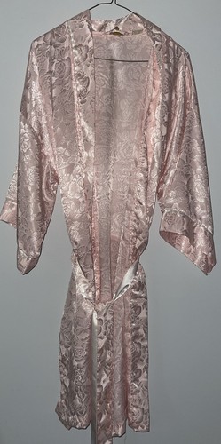 vtg victoria secret gold label Pink Damask Silky Belted Robe One Size ...