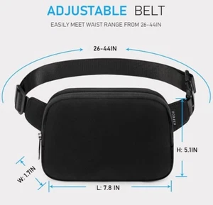 BULK 10 or 25: Belt Bag for Fashionable Crossbody Fanny Packs - Black - Picture 1 of 8