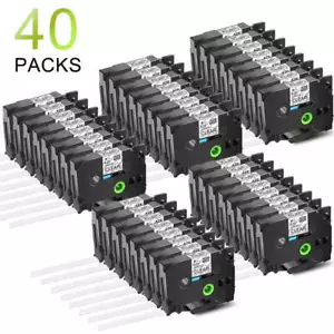 Label Tape Cassette 6MM Compatible Brother P-Touch TZ TZe 111 PT-D200 D210 40PCS - Picture 1 of 8