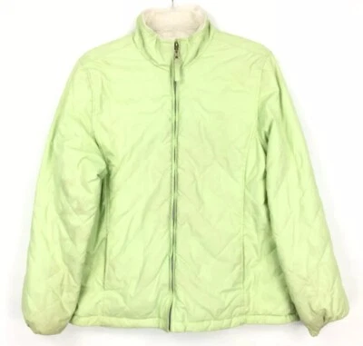 Chaqueta Reversible Verde Puff Peluda Cremallera Completa Desteñida Gloria Niñas Grande (12-14) A08 Foto 1 de 4