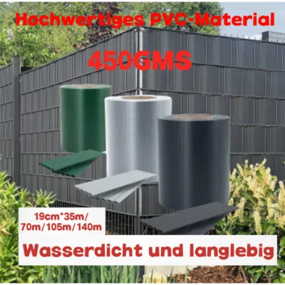 PVC Sichtschutz Streifen Sichtschutz Doppelstabmatten Zaun Folie 35m70m105m140m - Bild 1 von 4