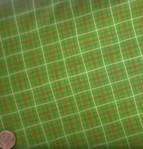 Lunchbox green plaid Michael Miller fabric - Picture 1 of 1