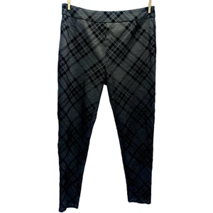 Soft Surroundings Womens Leggings Knit Gray Plaid Stretch High Rise Size L - Picture 1 of 12