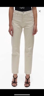 HELMUT LANG, 27, straight white jeans, retail $255+tax - Image 1 of 2