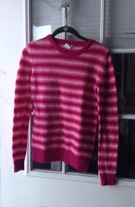 Circo Girl's Size XL Crewneck Sweater, Pink Multicolor Striped - Picture 1 of 3