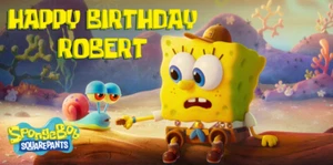 Birthday banner Personalized 4ft x2ft The SpongeBob Movie: Sponge on the Run - Picture 1 of 1