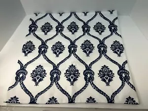 SET OF 2 (SMILE OF HOPE) THROW PILLOW COVERS SHAMS 19"X19" WHITE PLUSH & NAVY - Picture 1 of 7