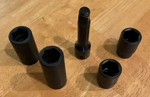 Mac Tools Snap-on Craftsman 3/4" 13/16" 17mm 19mm Wheel Socket Lot - Picture 1 of 2