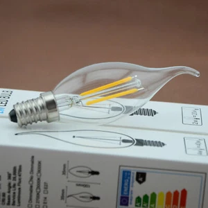 E14 SES 2W C35 LED Filament Bulb Flame Warm White Light 220V Lamp For Chandelier - Picture 1 of 6