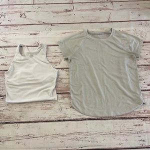 Athleta Girl Activewear Set Tank Top + Tee Shirt Athletic Workout L/12 - Picture 1 of 6