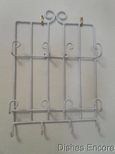 Bard's Stacked Antique White Display Rack for 4 Cup & Saucer Sets 11 1/4" x 16" - Picture 1 of 6