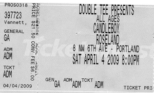 Candle Box April 2009 Rose Garden Portland Oregon Used Concert Ticket Original - Picture 1 of 2