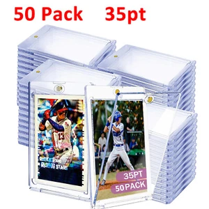 Confezione 50 Porta Carte Sportive Collezionabili Magnetiche 35pt One-Touch Protezione UV Trasparente - Foto 1 di 10