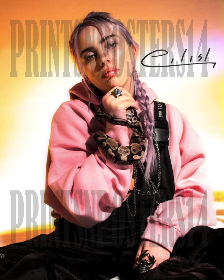 Billie Eilish singer 11x14 SIGNED REPRINT Photo/poster Dark POP #2 - Image 1 of 1