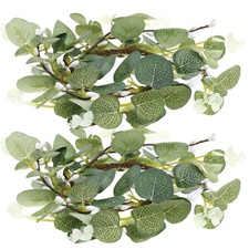  4 Pcs Couronne De Pâques Feuilles D'eucalyptus Fleurs Manquer L'automne