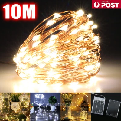 2-10M Battery LED Powered Copper Wire String Fairy Xmas Party Lights Warm White - image 1 of 4