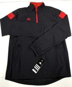 Adidas Climaproof Woven 1/4 Zip Shock Pullover Giacche - Nero/Rosso Varie Taglie - Foto 1 di 3