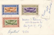 1954 YEMEN (Nord) - Michel 70II-72II-73II Registered letter to New York with ...