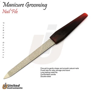 Nail File Metal Plastic Handle Cuticle Remover Manicure Buffer Nail Trimmer Tool - Picture 1 of 2