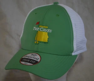 The Caves Golf Cap Hat White and Green Meshback Adjustable by Imperial NWOT - Picture 1 of 11