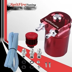 Oil Catch Can Reservoir Baffled Tank Breather Filter Universal Red Fit Chevrolet - Foto 1 di 10