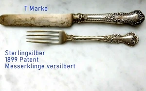 Sterling Silber Besteck Messer Silberklinge u. Gabel Pat.1899 T Tiffany Silver - Bild 1 von 12
