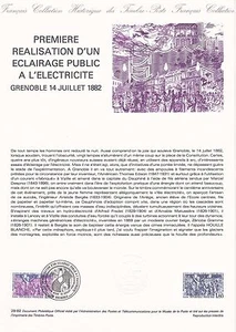 Document Philatélique 1er Jour : 29 1982 - 1er Eclairage Public - Picture 1 of 1
