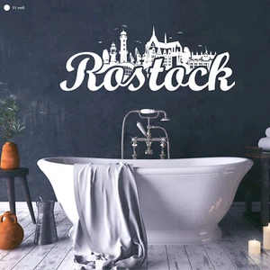 Wandtattoo Rostock Skyline Hansestadt Wandaufkleber Heimat Heimatliebe Ostsee... - Bild 1 von 9